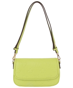 Embossed Monogram Printed Flap LMR001 LIME